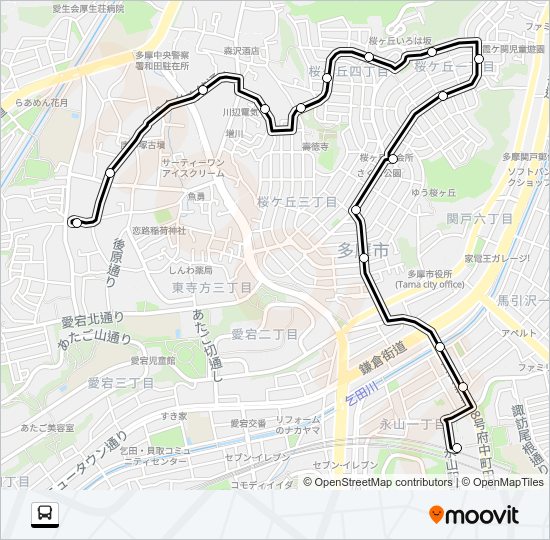 桜ヶ丘・和田ルート Bus Line Map