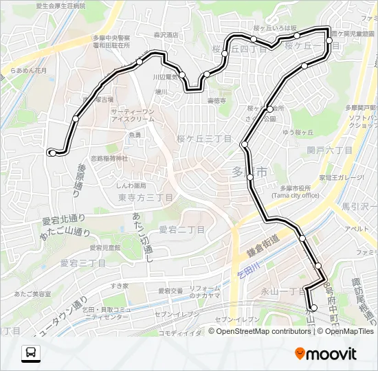 桜ヶ丘・和田ルート バスの路線図
