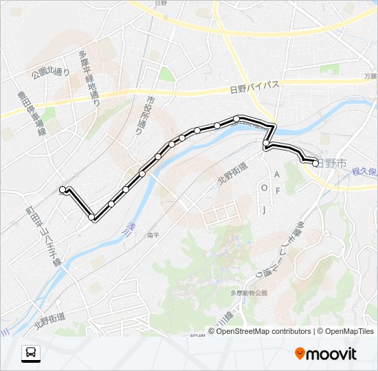 Ｋ 川辺堀之内路線 Bus Line Map