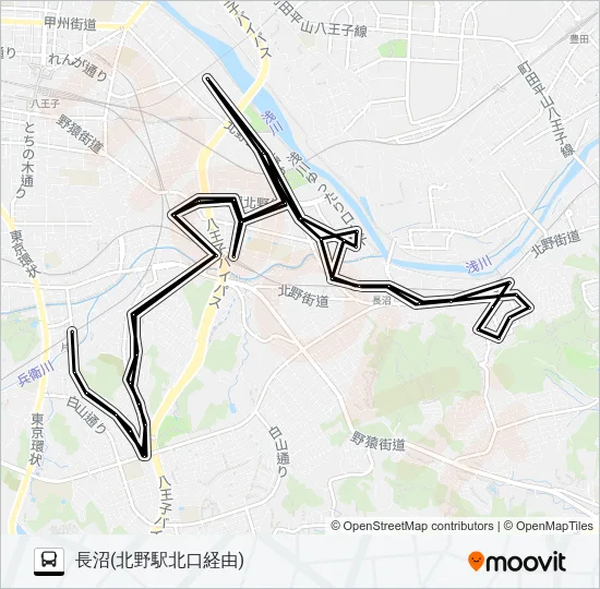 東部コース バスの路線図