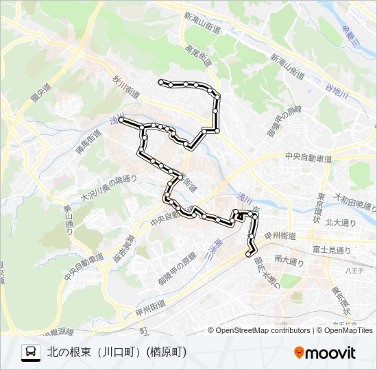 西部コース Bus Line Map