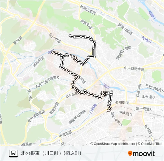 西部コース バスの路線図