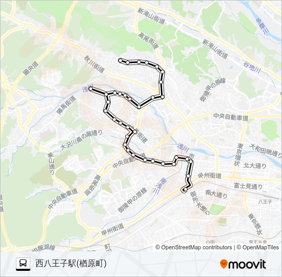 西部コース Bus Line Map