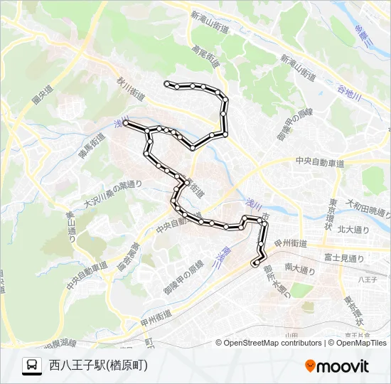 西部コース Bus Line Map