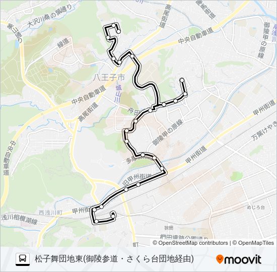 西南部コース Bus Line Map