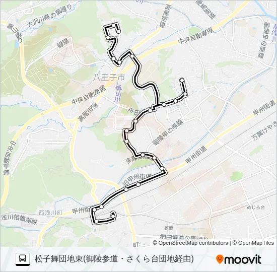 西南部コース Bus Line Map