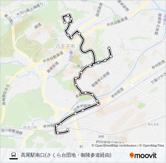 西南部コース Bus Line Map