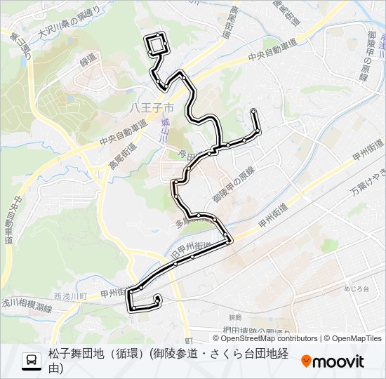 西南部コース Bus Line Map