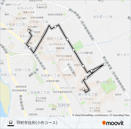 小作コース Bus Line Map