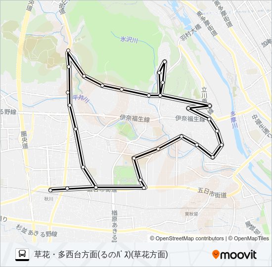 草花 Bus Line Map