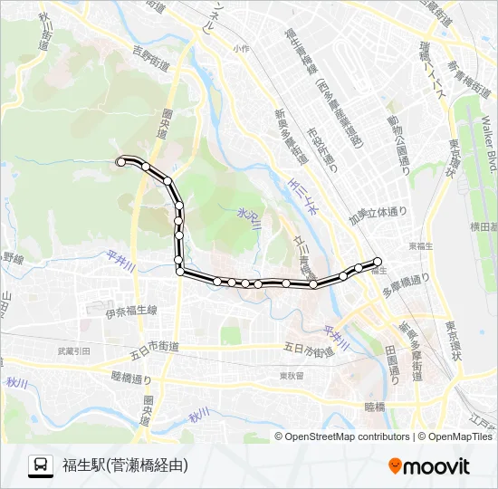 菅10 Bus Line Map