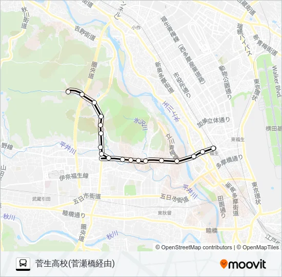 菅10 Bus Line Map