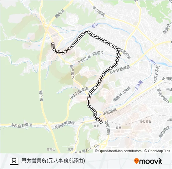 元八02 バスの路線図