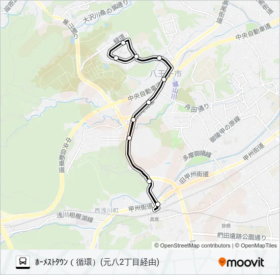 元八11 バスの路線図