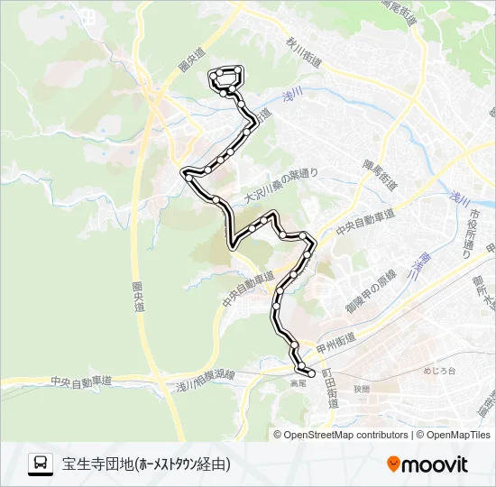 元八12 バスの路線図