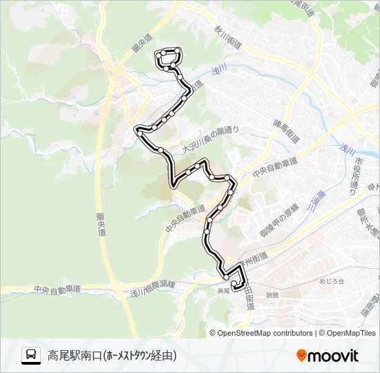 元八12 バスの路線図