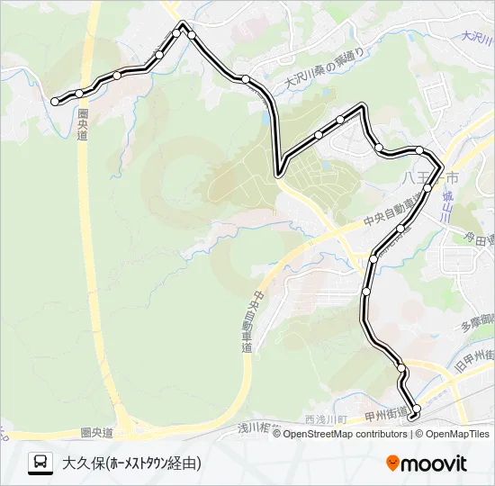 元八13 Bus Line Map