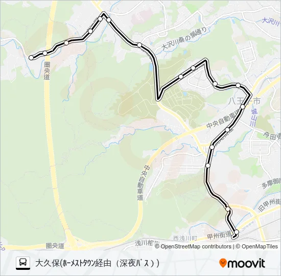 元八13 バスの路線図