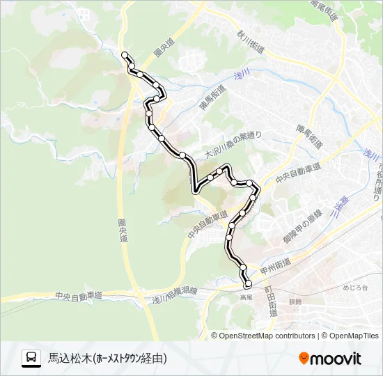 元八15 Bus Line Map