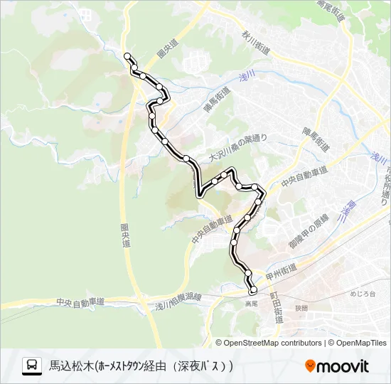 元八15 Bus Line Map