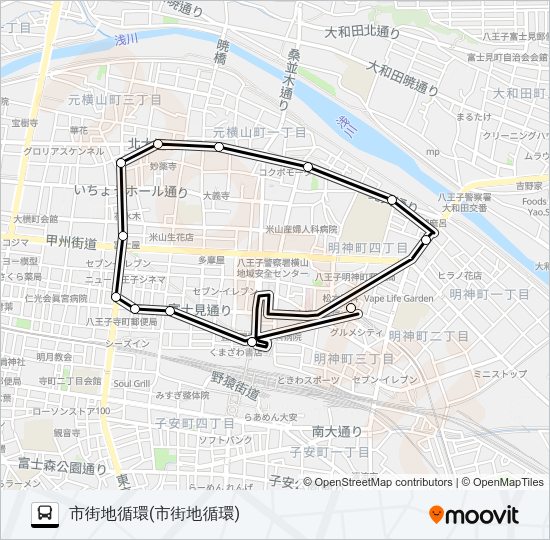 市街地循環 Bus Line Map
