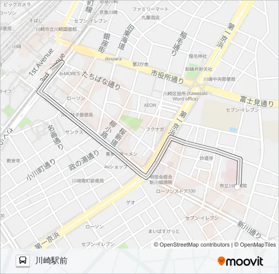 直通 バスの路線図