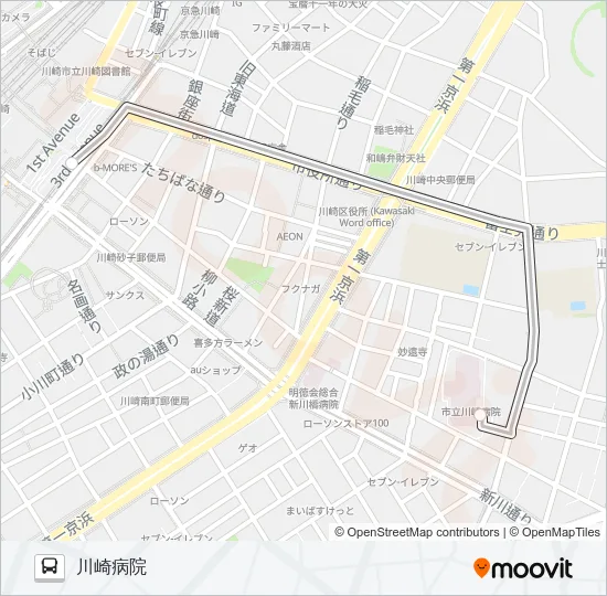 直通 バスの路線図