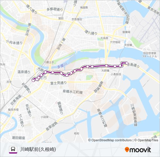 川０１ Bus Line Map