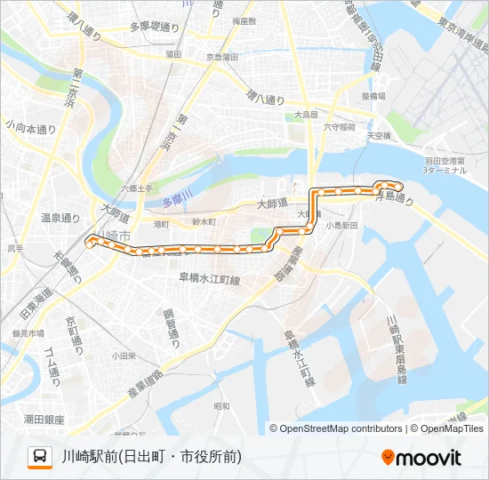 川０２ バスの路線図