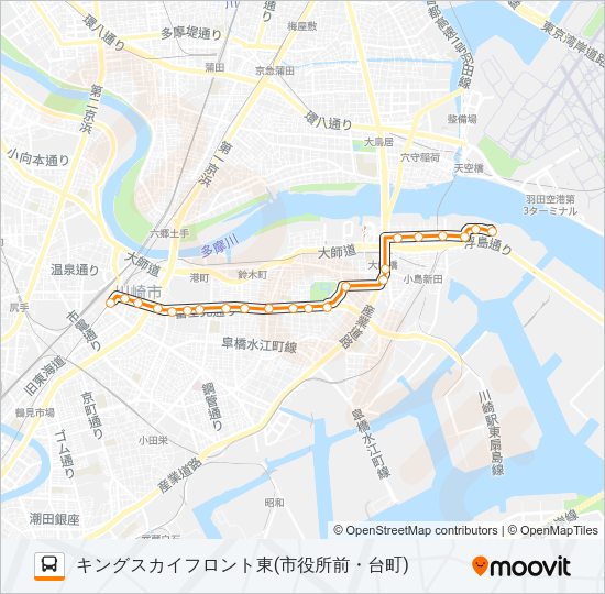 川０２ Bus Line Map