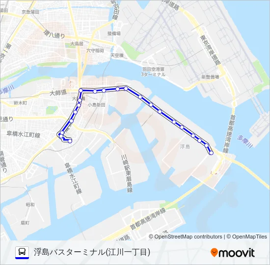 川０３ バスの路線図