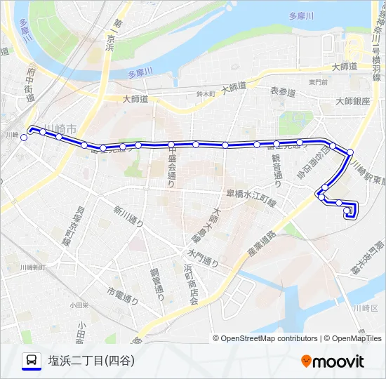川０３ バスの路線図