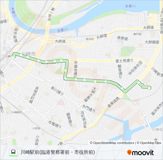 川１２ Bus Line Map