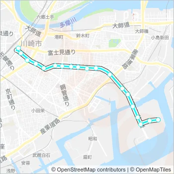 川２１ Bus Line Map