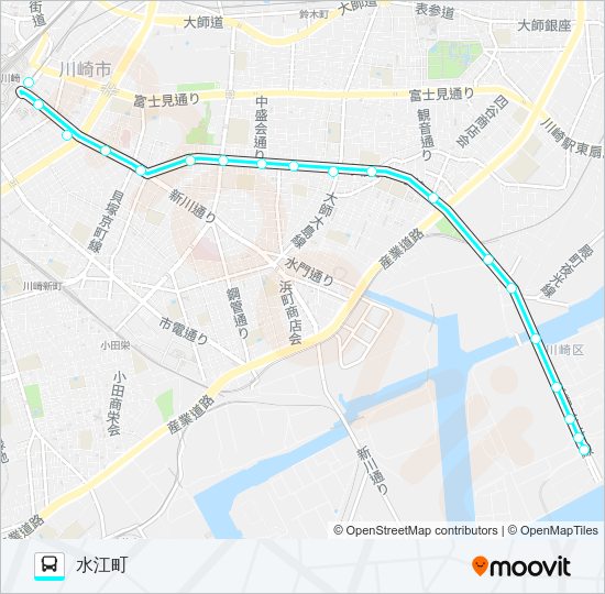 川２１ Bus Line Map