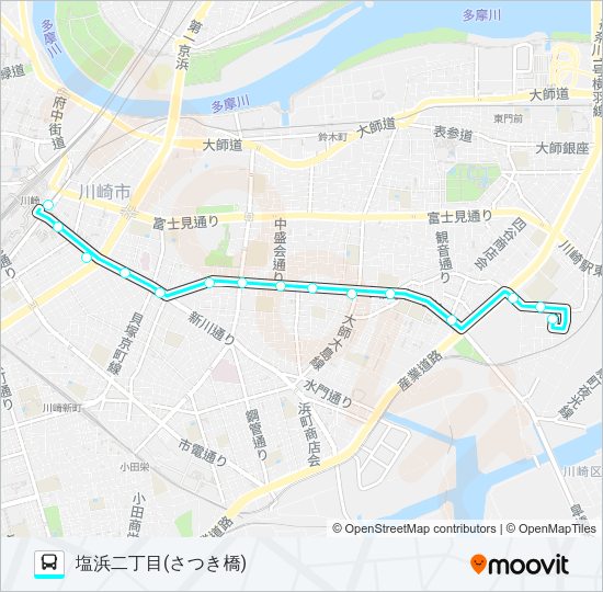 川２１ Bus Line Map