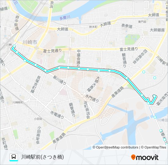 川２１ Bus Line Map