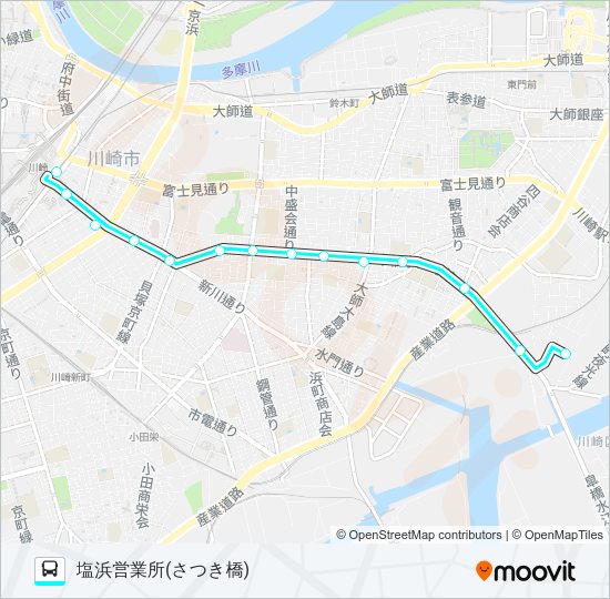 川２１ Bus Line Map