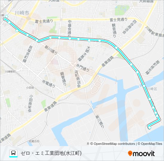 川２１ Bus Line Map