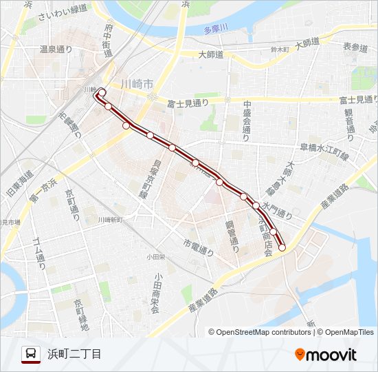 川２２ Bus Line Map