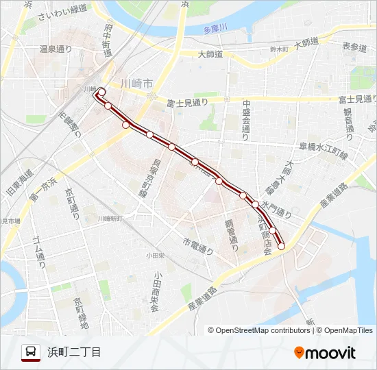 川２２ バスの路線図