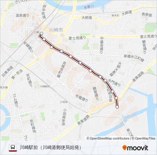 川２２ Bus Line Map