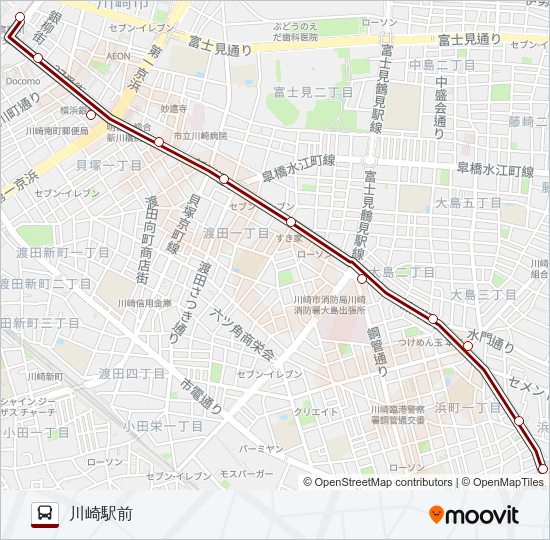 川２２ Bus Line Map
