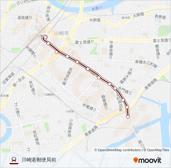 川２２ Bus Line Map