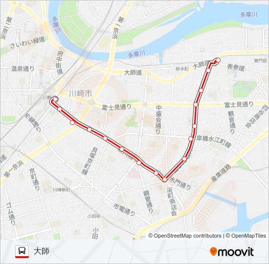 川２３ Bus Line Map