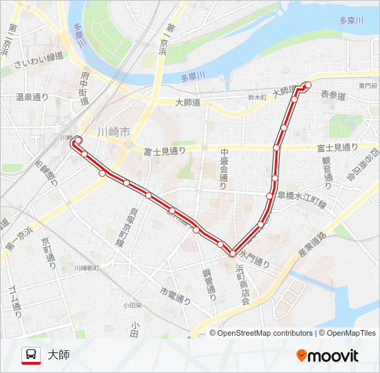 川２３ バスの路線図