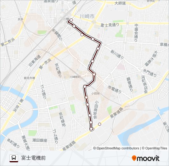 川２５ Bus Line Map