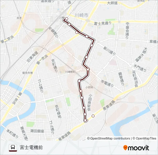 川２５ バスの路線図