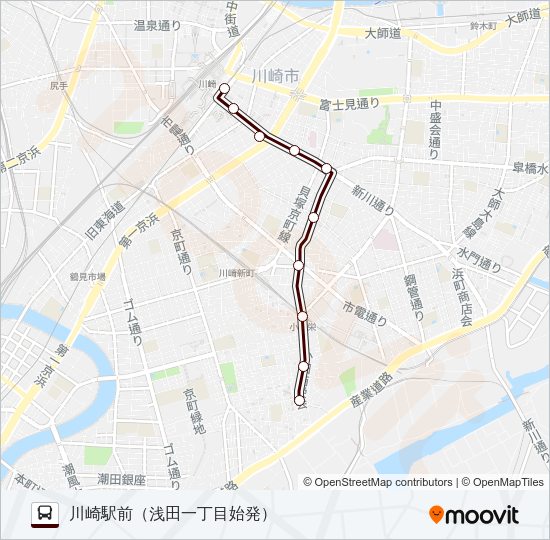 川２５ Bus Line Map