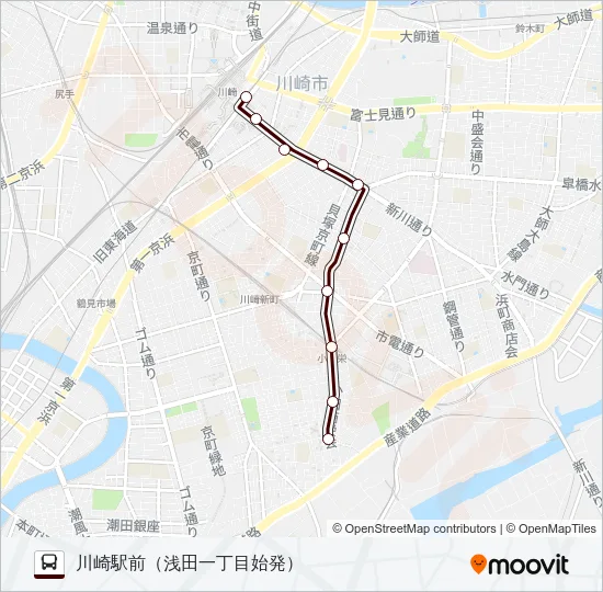 川２５ バスの路線図